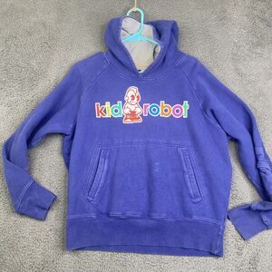 Kidrobot Hoodie Mens Large Purple Graphic Pullover Urban Streetwear  Rare